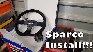 Sparco Quick Release and Steering Wheel Install Evo X [upl. by Llenra]