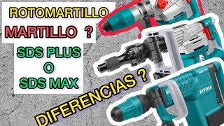 Diferencia entre ROTOMARTILLO Y MARTILLO DEMOLEDOR  diferencia entre SDS PLUS Y SDS MAX [upl. by Aerdnua]