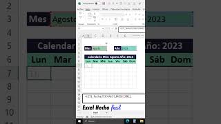 Crea un CALENDARIO Fácilmente con una Fórmula de Excel Shorts [upl. by Sidoon973]