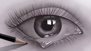 How to draw realistic eyes for beginners with pencil  Pencil Sketch Video  Easy to draw [upl. by Devondra]