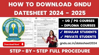 How to Download GNDU Datesheet 2024  2025  UG  PG  Diploma Courses  Gndu Datesheet Download [upl. by Fredie]