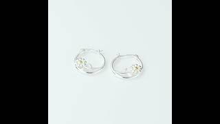 Sterling Silver Daisy Hoop Earrings [upl. by Artapoelc]