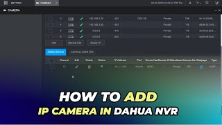 Dahua NVR IP Camera Setup [upl. by Douty]