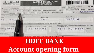 HDFC Bank  account opening formHdfc bank ka account opening form kaise bhare infosolution [upl. by Portugal]