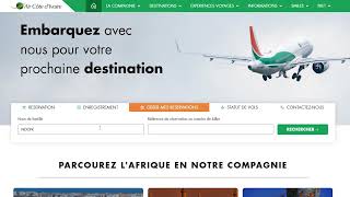 Le nouveau site de Air Côte dIvoire Fluide épuré et plus rapide [upl. by Yrian389]