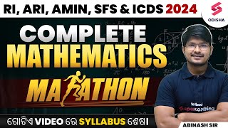 Complete Mathematics Marathon for RI Amin Exam 2024  ଗୋଟିଏ Video ରେ Syllabus ଶେଷ। Abinash Sir [upl. by Lamori133]