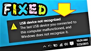 USB Device not recognized Windows 10  8  7 Fixed  How to fix Unrecognized USB Flash Drive Quickly [upl. by Caldeira]