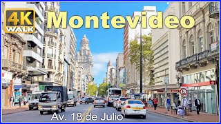 【4K】WALK 18 de Julio MONTEVIDEO Uruguay 4k video Travel vlog [upl. by Mirth]