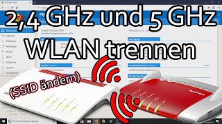 Fritzbox 24GHz und 5GHz WLAN trennen SSID ändern [upl. by Iret]