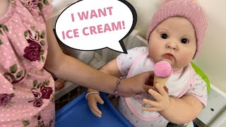 GRUMPY REBORN BUBBA WANTS ICE CREAM FOR LUNCH  PLUS ALIYAH OPENS HAPPY MAIL [upl. by Ferne]