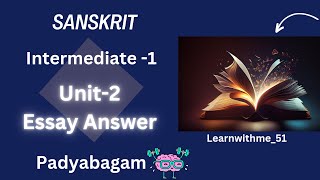 Essay Answer2unit 2sanskritinter1styearpadhyabagam [upl. by Auqinot]