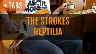 The Strokes  Reptilia Bass Cover with TABS [upl. by Reldnahc243]