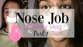 SURGERY DAY amp PROGRESS  Nose Job Recovery Vlog PART 1 [upl. by Babara]