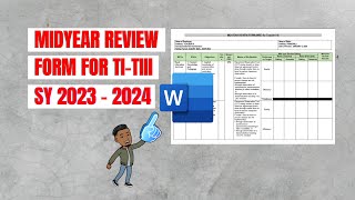 MIDYEAR REVIEW FORM FOR TEACHER I  III SY 2023 2024 [upl. by Adilem]