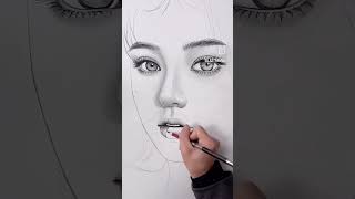 how to draw a Beautifull girl photo with pencil sketch Easy Simple step by step [upl. by Otreblig]