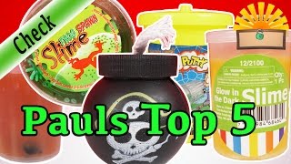 PAUL´S TOP 5 LIEBLINGS SCHLEIM  Slime Glibber Favoriten KINDER EXPERIMENT [upl. by Eecyal]