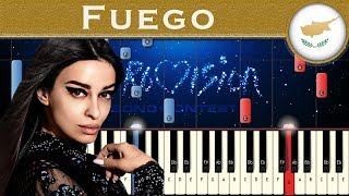 Eleni Foureira  Fuego Cyprus 2018  Piano tutorial  Eurovision Song Contest  MIDI [upl. by Rabbaj]