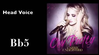 Carrie Underwoods Vocal Range on Cry Pretty Album 2018 Eb3G5Bb5 [upl. by Mathew537]