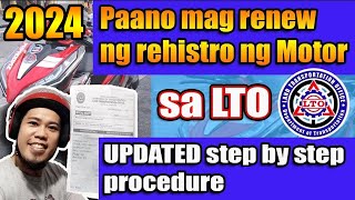 MOTORCYCLE REGISTRATION RENEWAL  REHISTRO NG MOTOR PAANO MAG RENEW SA LTO STEP BY STEP PROCESS [upl. by Esenaj447]