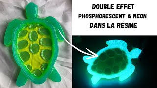 TUTO RESINE Double Effet Phosphorescent et NEON  TUTO Tortue vide poche phosphorescente [upl. by Tnilc]