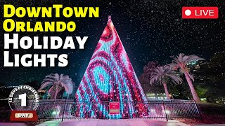 🔴LIVE🔴Downtown Orlando Holiday Lights At Lake Eola  12 Streams of Christmas Livestream In HD 4k [upl. by Goodrow]