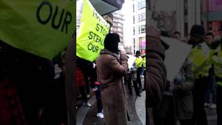 Simon Elmer from ASH speaking at UVW Harrods protest 7 January 2016 [upl. by Omle485]