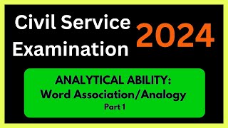 2024 CIVIL SERVICE EXAM l Analytical Ability Word Association Mock Test Part 1 [upl. by Ainattirb]