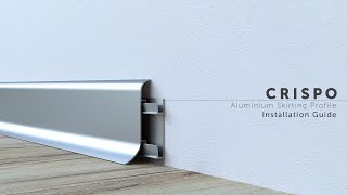 How to apply aluminium skirting board  Mox Crispo model skirting board montage video [upl. by Enela455]