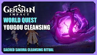 Yougou Cleansing  Sacred Sakura Cleansing Ritual  World Quest  Genshin Impact [upl. by Yrrat]