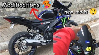 vlog11Modifications On Yamaha R15m v4 Topend Model Of 2024chech the looks guys 🥵modifications [upl. by Alyakam557]