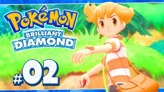 Pokemon Brilliant Diamond Part 2 Barry Rival Battle Gameplay Walkthrough [upl. by Tonkin]