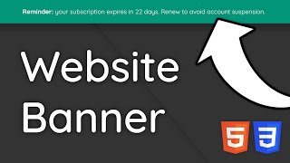 How To Create A Top Banner For Websites  HTML amp CSS Tutorial For Beginners [upl. by Lurette562]