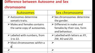 Difference between Autosome and Sex Chromosome [upl. by Enomyar608]