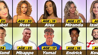 AGE Comparison  Famous Footballers And Their WAGs 2024 [upl. by Tiga704]