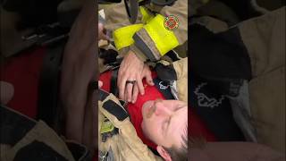 Efficient disrobing techniques for a down firefighter is vital for quality CPR firefighter cpr [upl. by Merwin]