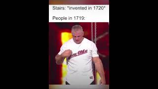 Shane Mcmahon Jumps Off Cage Stairs invented in 1720 People in 1719 meme [upl. by Shulem874]