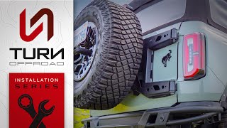 Turn Offroads Ford Bronco HD Tire Carrier Tailgate Reinforcement installation guide [upl. by Landahl]