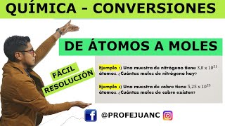 🧪¿Cómo convertir ÁTOMOS a MOLES fácil  Estequiometría 📝 [upl. by Adnahsar]