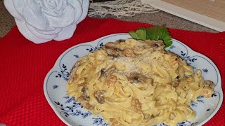 معكرونة بالقمرون و الفطر tagliatelles crevettes champignons [upl. by Diraj]