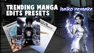 Trending manga edit presets  HAIKO REMAKE  alight motion qrxml file youtube [upl. by Sucramad]