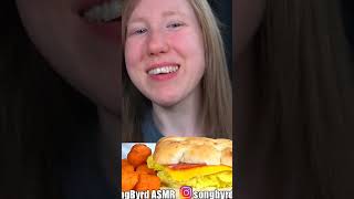 ASMR EGG SANDWICH MUKBANG shorts [upl. by Ecidnarb]