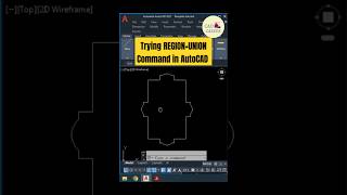 Trying REGIONUNION Command in AutoCAD shorts autocad cadcareer autocadd autocadtips [upl. by Aicemed395]