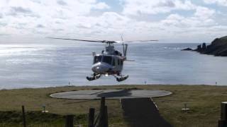 Atlantic Airways Helicopter taking off from Mykines Island Heliport [upl. by Seuguh]