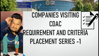 Companies visiting CDAC  Placement Series 1 [upl. by Lehar485]