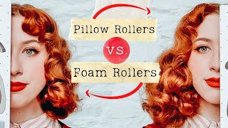 Pillow Rollers vs Foam Rollers for Vintage Curls Wet Set Hair Tutorial [upl. by Asecnarf]