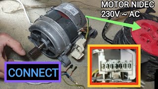 Jak podłączyć silnik od pralki • 7 pinów • NIDEC MOTOR CONNECT TO 230V AC [upl. by Ataeb]