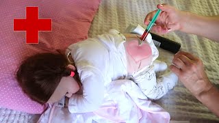 ASMR Set Doctor Treatment Baby Reborn Dolls Alice got Sick collection [upl. by Neeleuqcaj]