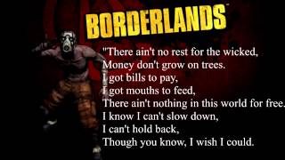 Borderlands theme tune lyrics on screen [upl. by Amaleta]