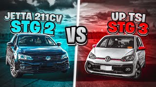 JETTA 211CV STG2 vs UP TSI STG3  Tração vs Potência [upl. by Aihseuqram]