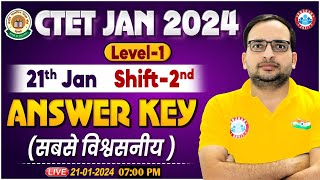 CTET Jan 2024  CTET 21th Jan Shift2 Exam Analysis CTET Jan Exam 2024 Level1 Answer Key By RWA [upl. by Adianez954]